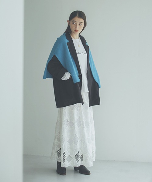 natural by clip》カットワークレーススカート[プチサイズあり