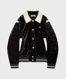 Fallett（ファレット）の「レザーポイントベルベットバスティジャケットベルベットグリーン（スタジャン）」