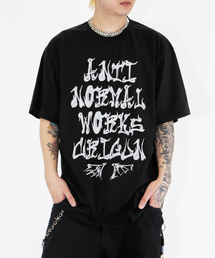アンチノーマルクリグン セミオーバーフィット半袖Tシャツ BLACK