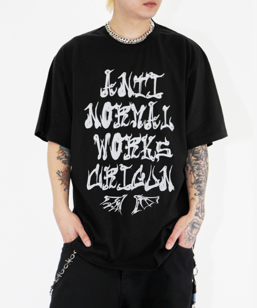 CRIGUN(クリガン)の「アンチノーマルクリグン セミオーバーフィット半袖Tシャツ BLACK(Tシャツ/カットソー・レディース・ブラック・XX-LARGE/SMALL/MEDIUM/LARGE/X-LARGE)」の1枚目の写真