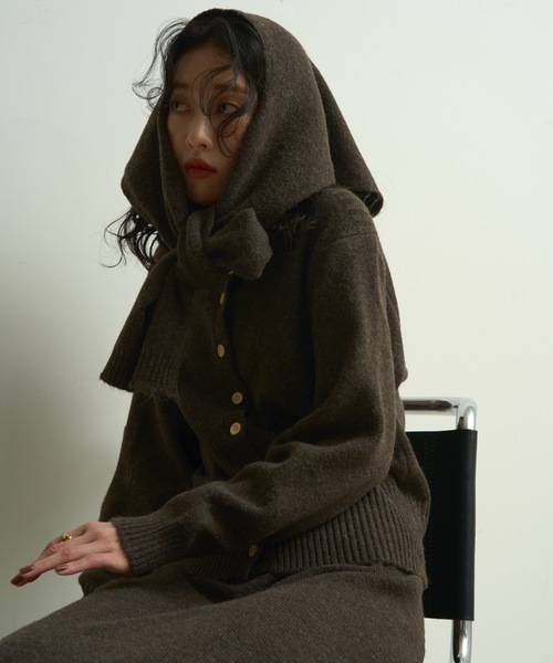 セール】【3点セット】Stole knit setup / ストール付きニット