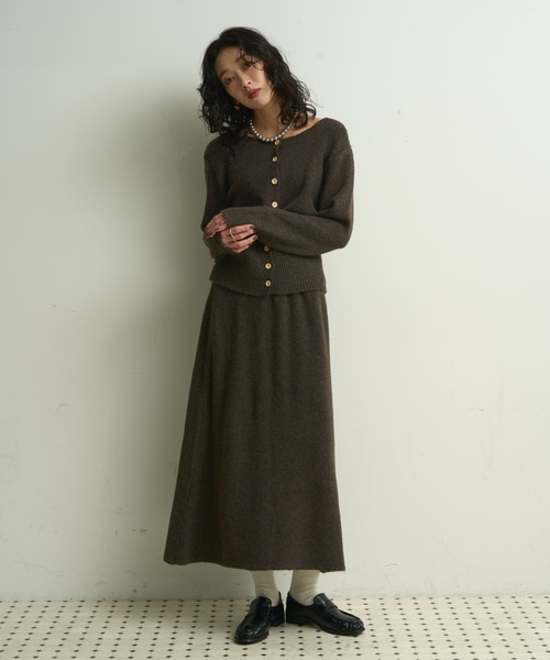 セール】【3点セット】Stole knit setup / ストール付きニット