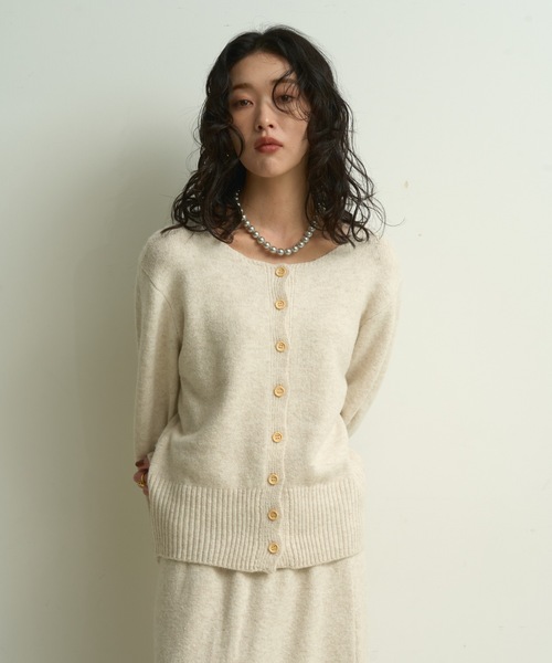 Lutim by u（ルチバイユー）の「【3点セット】Stole knit setup / ストール付きニットセットアップ（ワンピース・レディース・チャコールグレー/アイボリー/ブラウン・FREE）」の19枚目の写真