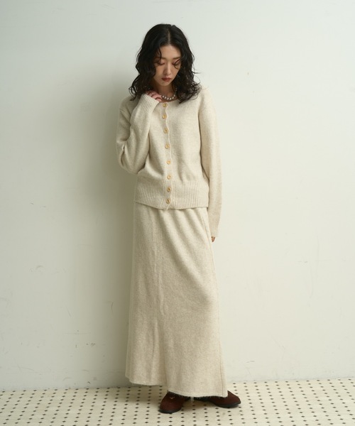 Lutim by u（ルチバイユー）の「【3点セット】Stole knit setup / ストール付きニットセットアップ（ワンピース・レディース・チャコールグレー/アイボリー/ブラウン・FREE）」の21枚目の写真