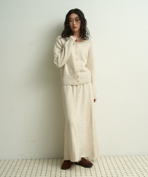 Lutim by u（ルチバイユー）の「【3点セット】Stole knit setup / ストール付きニットセットアップ（ワンピース・レディース・チャコールグレー/アイボリー/ブラウン・FREE）」の22枚目の写真
