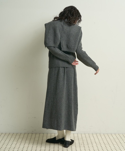 3点セット】Stole knit setup / ストール付きニットセットアップ