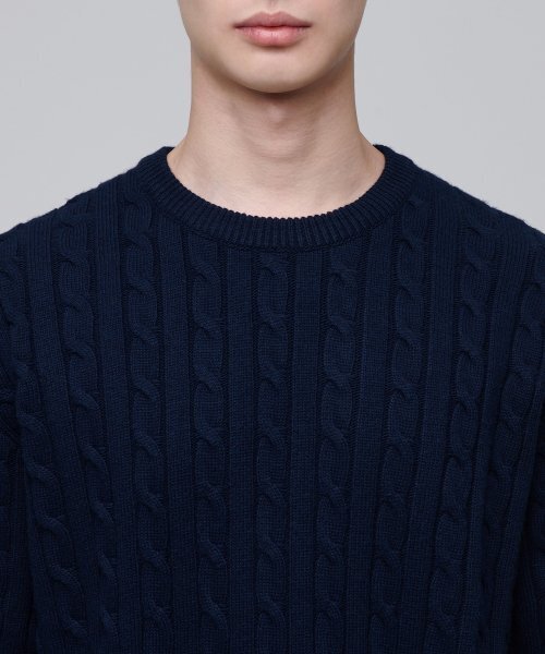 MUSINSA STANDARD(ムシンサスタンダード)の「ケーブルクルーネックニット【ネイビー】(ニット/セーター・メンズ・その他・SMALL/MEDIUM/LARGE/X-LARGE/XX-LARGE)」の5枚目の写真