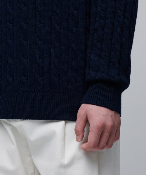 MUSINSA STANDARD(ムシンサスタンダード)の「ケーブルクルーネックニット【ネイビー】(ニット/セーター・メンズ・その他・SMALL/MEDIUM/LARGE/X-LARGE/XX-LARGE)」の9枚目の写真