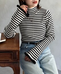 Thevon | 袖フリルフレアスリーブハイネックニット(ニット/セーター)