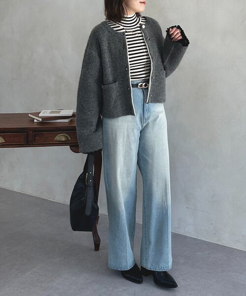 Thevon（ゼボン）の「袖フリルフレアスリーブハイネックニット（ニット/セーター・レディース・レッド/アイボリー/ブラック・FREE）」の10枚目の写真