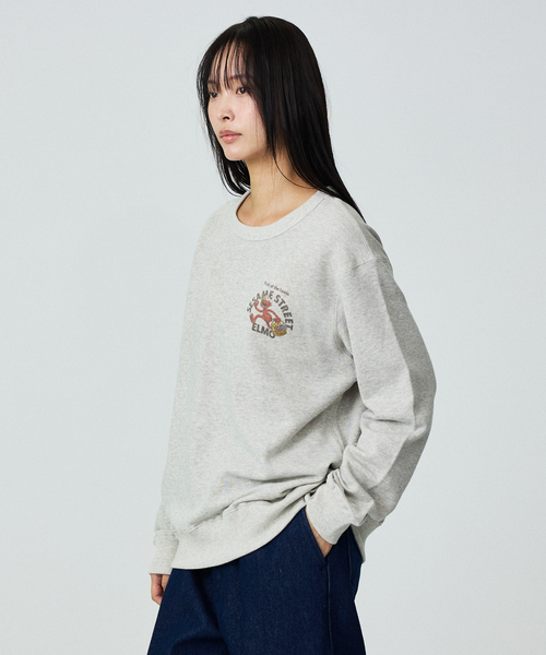 FRUIT OF THE LOOM(フルーツオブザルーム)の「【FRUIT OF THE LOOM/フルーツ オブ ザ ルーム】【コラボ】SESAMISTREET×FTL ロングスリーブ甘編み裏毛(Tシャツ/カットソー・レディース・アイボリー/ブルー/グレー/ブラック・フリー)」の16枚目の写真