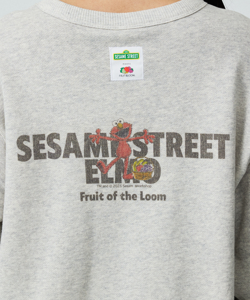 FRUIT OF THE LOOM(フルーツオブザルーム)の「【FRUIT OF THE LOOM/フルーツ オブ ザ ルーム】【コラボ】SESAMISTREET×FTL ロングスリーブ甘編み裏毛(Tシャツ/カットソー・レディース・アイボリー/ブルー/グレー/ブラック・フリー)」の18枚目の写真