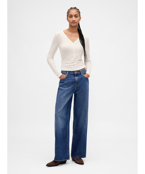 GAP(ギャップ)の「シアー リブTシャツ(Tシャツ/カットソー・レディース・ブラック/オフホワイト・XL/S/XS/XXS/L/M)」の4枚目の写真