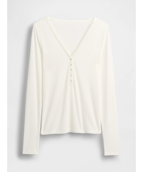 GAP(ギャップ)の「シアー リブTシャツ(Tシャツ/カットソー・レディース・ブラック/オフホワイト・XL/S/XS/XXS/L/M)」の3枚目の写真