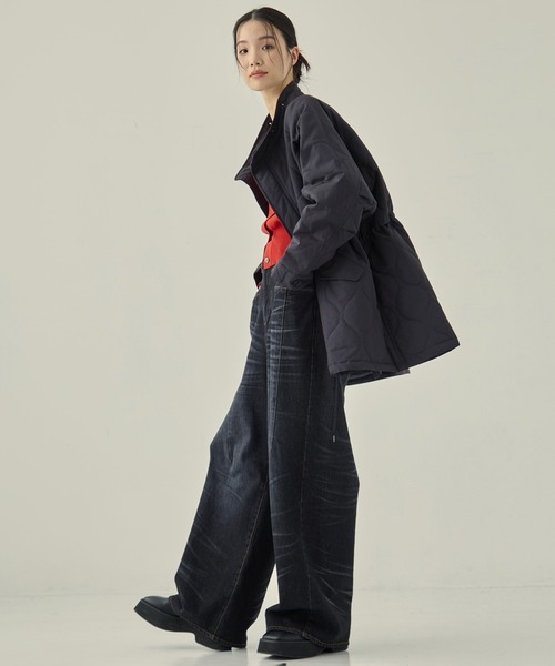 VACHEMENT（ヴァシュモン）の「【VACHEMENT/ヴァシュモン】リサイクル60/40クロスキルティング モッズコート（その他アウター・レディース・ダークグレー/ブラック・FREE）」の7枚目の写真