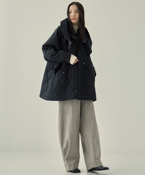 VACHEMENT（ヴァシュモン）の「【VACHEMENT/ヴァシュモン】リサイクル60/40クロスキルティング モッズコート（その他アウター・レディース・ダークグレー/ブラック・FREE）」の16枚目の写真