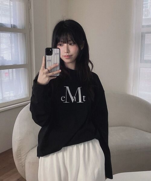 MUCENT(ムセント)の「メインシンボルシグネチャーロゴロングスリーブ(2カラー、男女共用)(Tシャツ/カットソー・レディース・ホワイト/ブラック・FREE)」の13枚目の写真