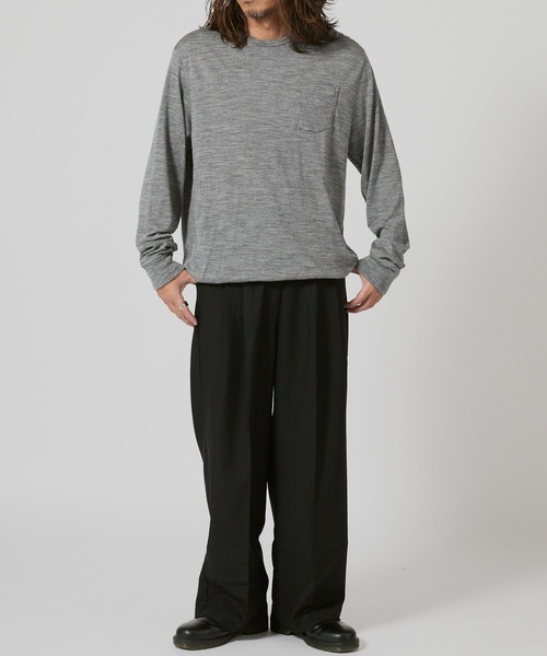 FLISTFIA（フリストフィア）の「FLISTFIA Wool Washable Pull Over / WL01016（Tシャツ/カットソー・メンズ・ライトグレー/モカ/バーガンディー・4/2/3）」の7枚目の写真