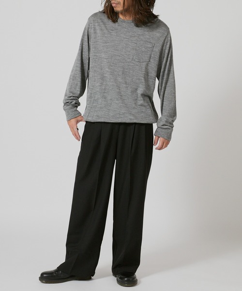 FLISTFIA（フリストフィア）の「FLISTFIA Wool Washable Pull Over / WL01016（Tシャツ/カットソー・メンズ・ライトグレー/モカ/バーガンディー・4/2/3）」の8枚目の写真