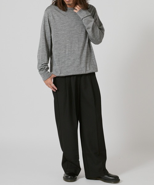 FLISTFIA（フリストフィア）の「FLISTFIA Wool Washable Pull Over / WL01016（Tシャツ/カットソー・メンズ・ライトグレー/モカ/バーガンディー・4/2/3）」の9枚目の写真