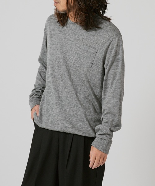 FLISTFIA（フリストフィア）の「FLISTFIA Wool Washable Pull Over / WL01016（Tシャツ/カットソー・メンズ・ライトグレー/モカ/バーガンディー・4/2/3）」の5枚目の写真
