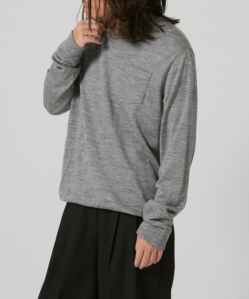 FLISTFIA（フリストフィア）の「FLISTFIA Wool Washable Pull Over / WL01016（Tシャツ/カットソー・メンズ・ライトグレー/モカ/バーガンディー・4/2/3）」の6枚目の写真