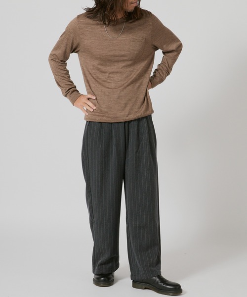 FLISTFIA（フリストフィア）の「FLISTFIA Wool Washable Pull Over / WL01016（Tシャツ/カットソー・メンズ・ライトグレー/モカ/バーガンディー・4/2/3）」の15枚目の写真