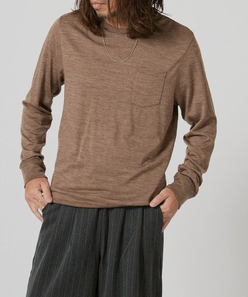 FLISTFIA（フリストフィア）の「FLISTFIA Wool Washable Pull Over / WL01016（Tシャツ/カットソー・メンズ・ライトグレー/モカ/バーガンディー・4/2/3）」の10枚目の写真