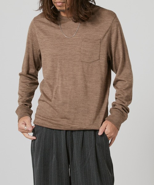 FLISTFIA（フリストフィア）の「FLISTFIA Wool Washable Pull Over / WL01016（Tシャツ/カットソー・メンズ・ライトグレー/モカ/バーガンディー・4/2/3）」の11枚目の写真