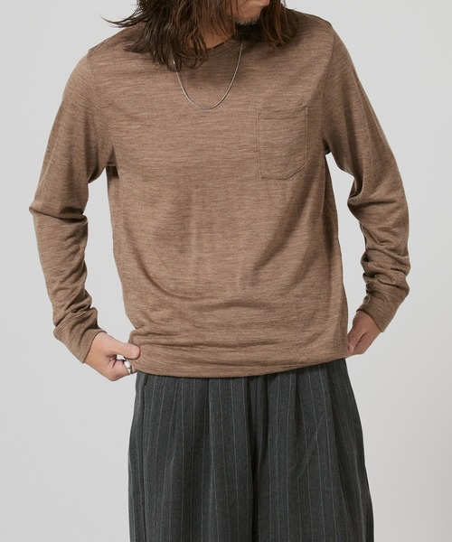 FLISTFIA（フリストフィア）の「FLISTFIA Wool Washable Pull Over / WL01016（Tシャツ/カットソー・メンズ・ライトグレー/モカ/バーガンディー・4/2/3）」の12枚目の写真