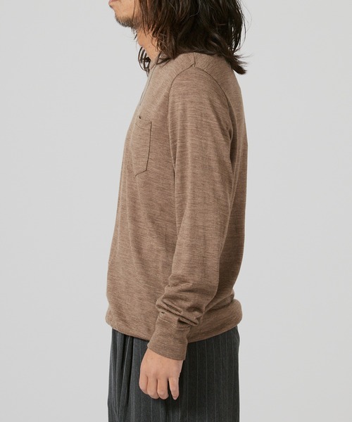 FLISTFIA（フリストフィア）の「FLISTFIA Wool Washable Pull Over / WL01016（Tシャツ/カットソー・メンズ・ライトグレー/モカ/バーガンディー・4/2/3）」の22枚目の写真