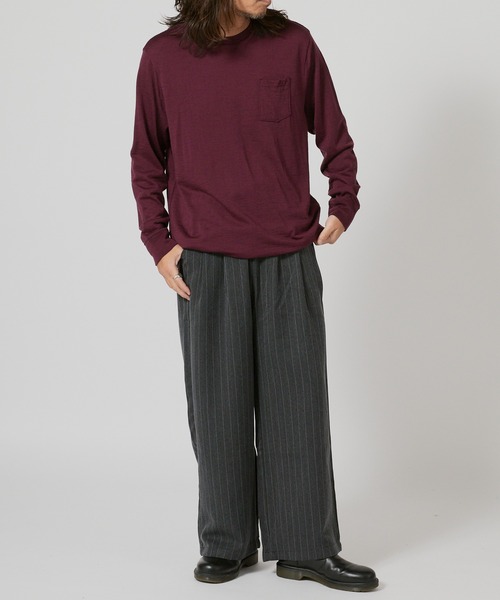 FLISTFIA（フリストフィア）の「FLISTFIA Wool Washable Pull Over / WL01016（Tシャツ/カットソー・メンズ・ライトグレー/モカ/バーガンディー・4/2/3）」の19枚目の写真