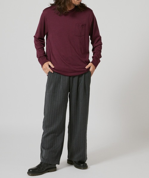 FLISTFIA（フリストフィア）の「FLISTFIA Wool Washable Pull Over / WL01016（Tシャツ/カットソー・メンズ・ライトグレー/モカ/バーガンディー・4/2/3）」の20枚目の写真