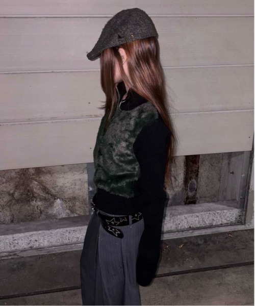 sedacle girl(セダクルガール)の「フェイクファードライバーズニット(ニット/セーター・レディース・ブラウン/ブラック・MEDIUM/SMALL)」の10枚目の写真