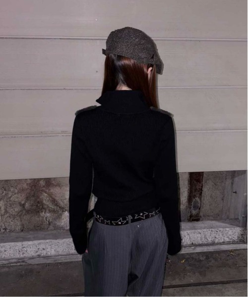 sedacle girl(セダクルガール)の「フェイクファードライバーズニット(ニット/セーター・レディース・ブラウン/ブラック・MEDIUM/SMALL)」の12枚目の写真