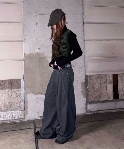 sedacle girl(セダクルガール)の「フェイクファードライバーズニット(ニット/セーター・レディース・ブラウン/ブラック・MEDIUM/SMALL)」の14枚目の写真