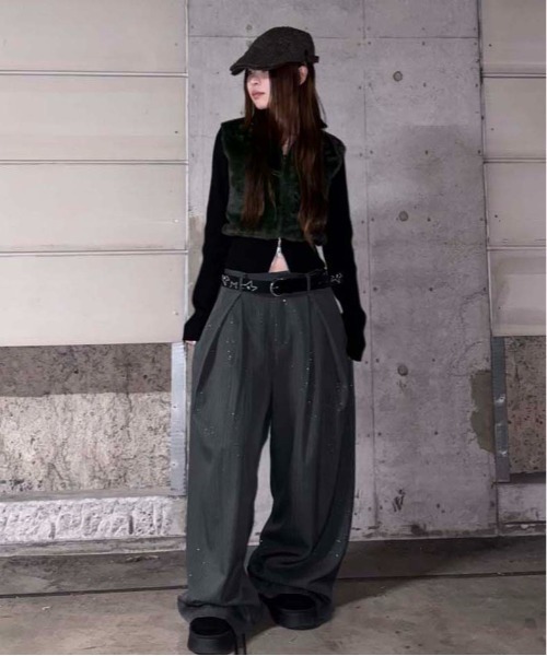 sedacle girl(セダクルガール)の「フェイクファードライバーズニット(ニット/セーター・レディース・ブラウン/ブラック・MEDIUM/SMALL)」の15枚目の写真