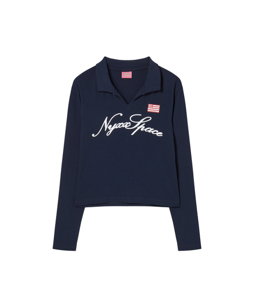 NYXX(エヌワイエックスエックス)の「SLIM COLLAR L/S NAVY(Tシャツ/カットソー・レディース・その他・FREE)」の2枚目の写真