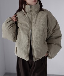 Riberry | チェックサッカースタンドカラーショートダウン(ダウンジャケット/コート)