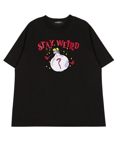 ASTRAL PROJECTION（アストラルプロジェクション）の「ステイウィアード ラウンドネック 40番手ダブルウィーブコットン半袖Tシャツ_ブラック（Tシャツ/カットソー・メンズ・その他・MEDIUM/LARGE）」の2枚目の写真