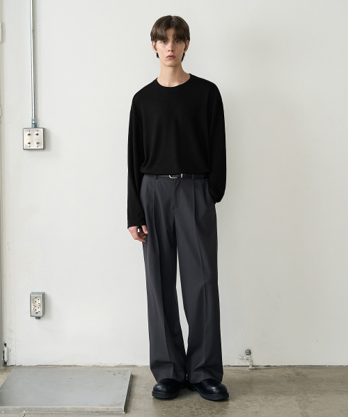 DRAW FIT（ドローフィット）の「ラウンドネックニットTシャツ[ブラック]（ニット/セーター・メンズ・その他・X-LARGE/MEDIUM/LARGE）」の3枚目の写真