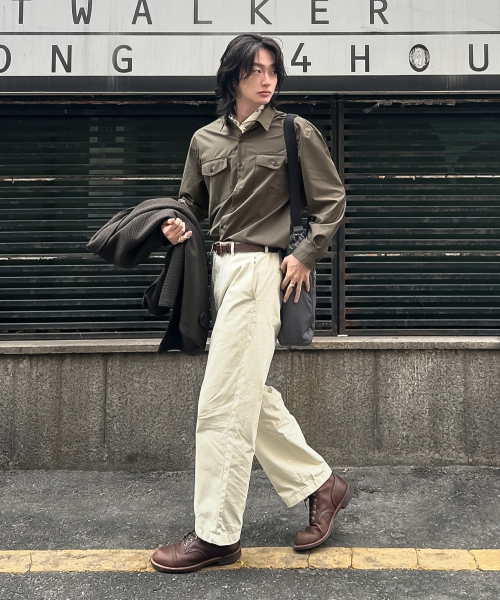 DRAW FIT（ドローフィット）の「ルークツーポケットシャツ [ダスティベージュ]（シャツ/ブラウス・メンズ・その他・MEDIUM/LARGE/X-LARGE）」の3枚目の写真
