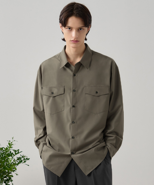 DRAW FIT（ドローフィット）の「ルークツーポケットシャツ [ダスティベージュ]（シャツ/ブラウス・メンズ・その他・MEDIUM/LARGE/X-LARGE）」の4枚目の写真