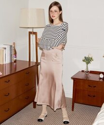 Mermaid Satin Skirt_Beige