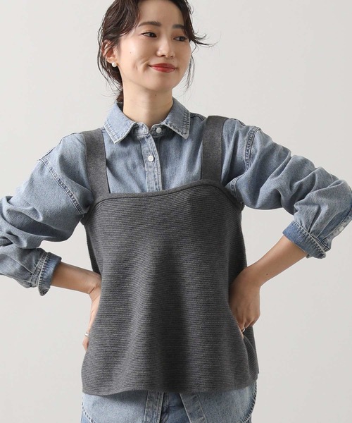 Gready Brilliant（グレディブリリアン）の「グログランニットキャミ（キャミソール・レディース・グレー/ブラック・38）」の15枚目の写真