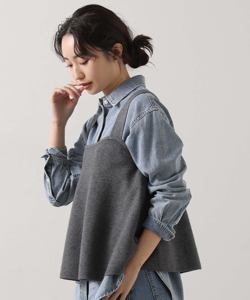 Gready Brilliant（グレディブリリアン）の「グログランニットキャミ（キャミソール・レディース・グレー/ブラック・38）」の16枚目の写真