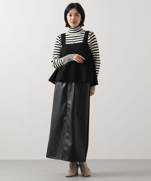 Gready Brilliant（グレディブリリアン）の「グログランニットキャミ（キャミソール・レディース・グレー/ブラック・38）」の3枚目の写真