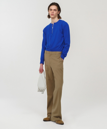 MOONSUN（ムーンサン）の「UNISEX, Stripe Flare Pants / Beige（スラックス）」