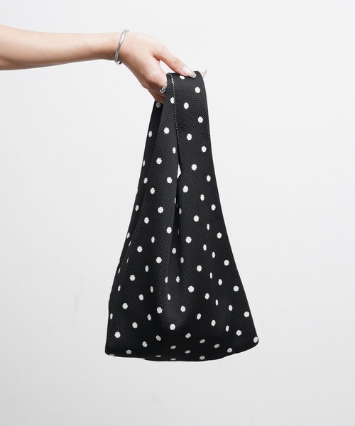 Chillfar（チルファー）の「ニットトートバック（トートバッグ・レディース・ホワイト/ブラック・FREE）」の2枚目の写真