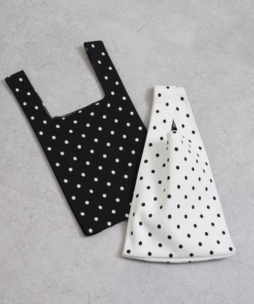 Chillfar（チルファー）の「ニットトートバック（トートバッグ・レディース・ホワイト/ブラック・FREE）」の6枚目の写真